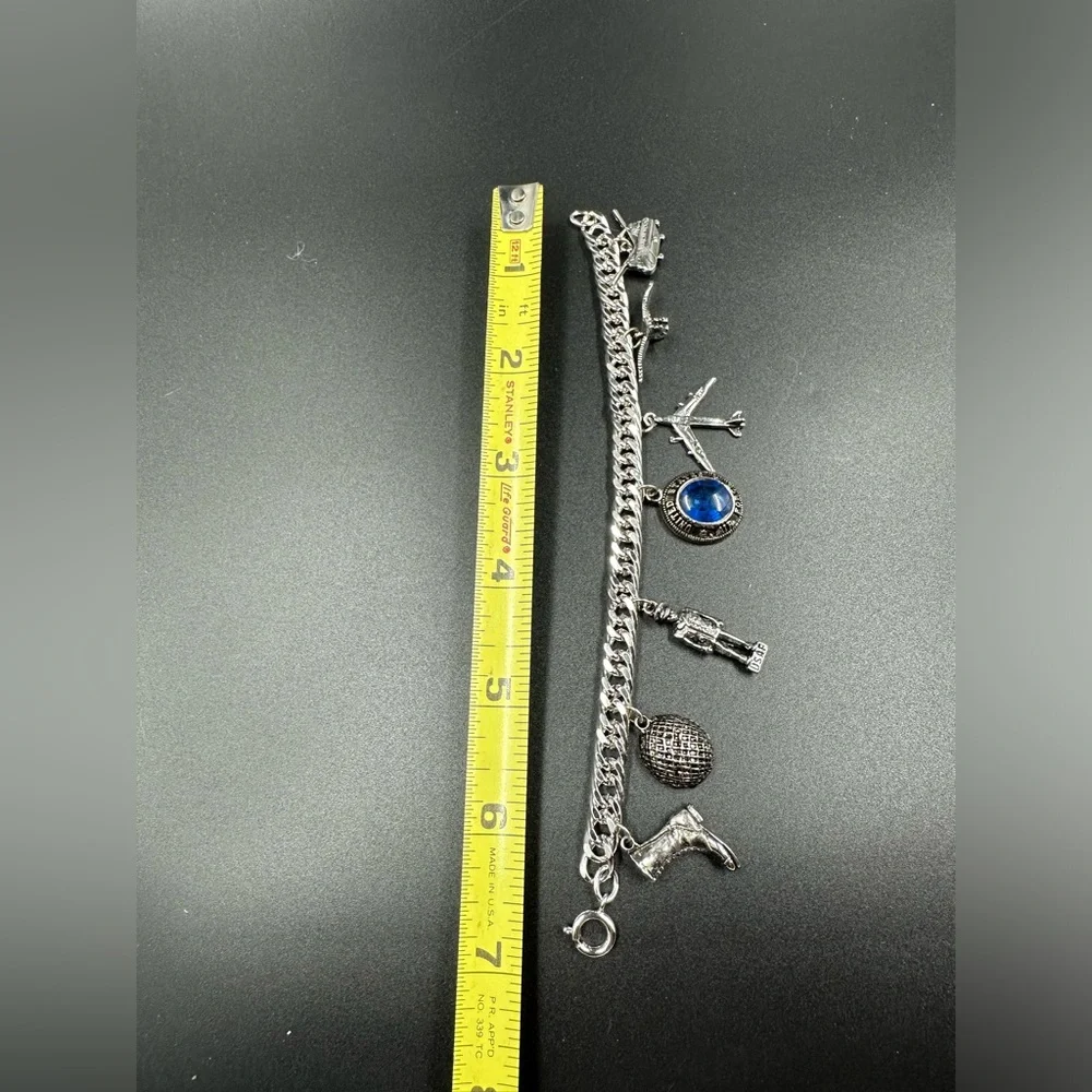 United States Air Force Charm Bracelet Boot Eagle Jet Soldier Helmet Helicopter